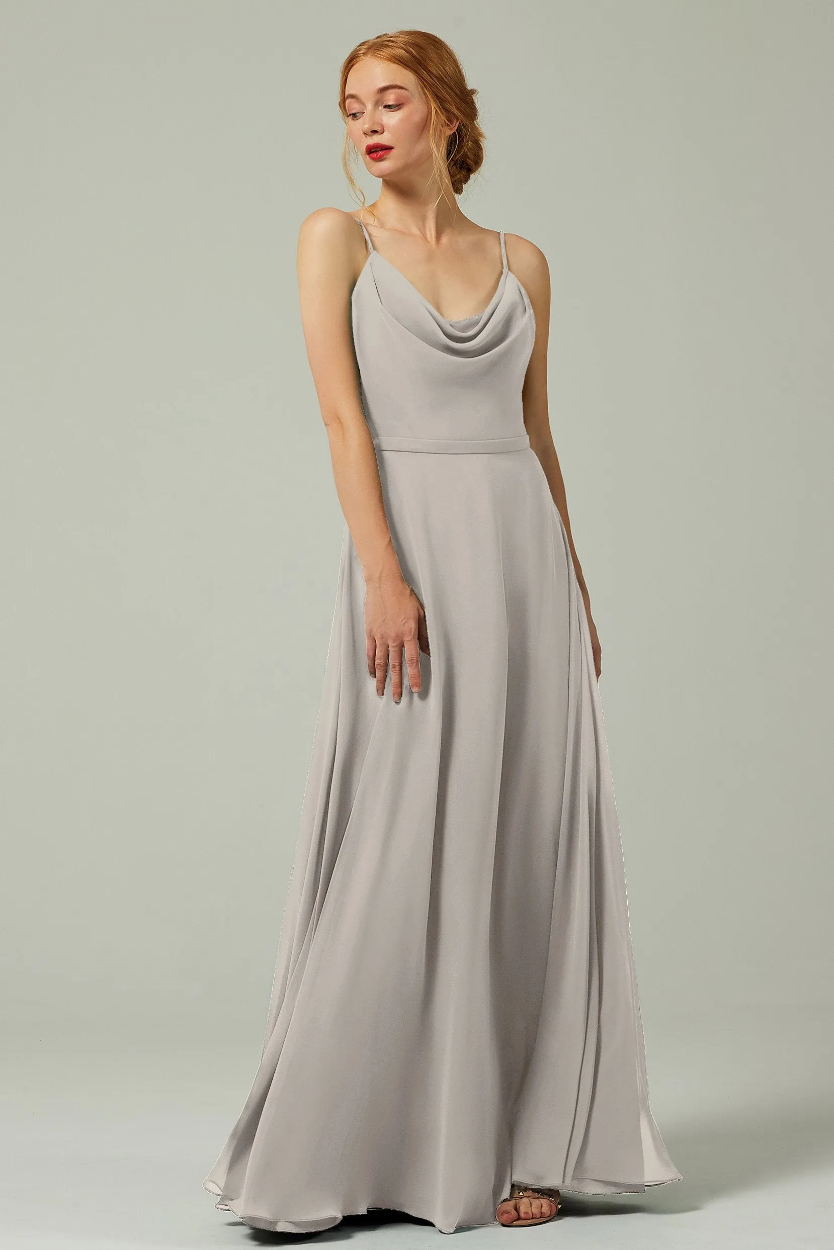 A-Line Floor Length Chiffon Bridesmaid Dress CB0322