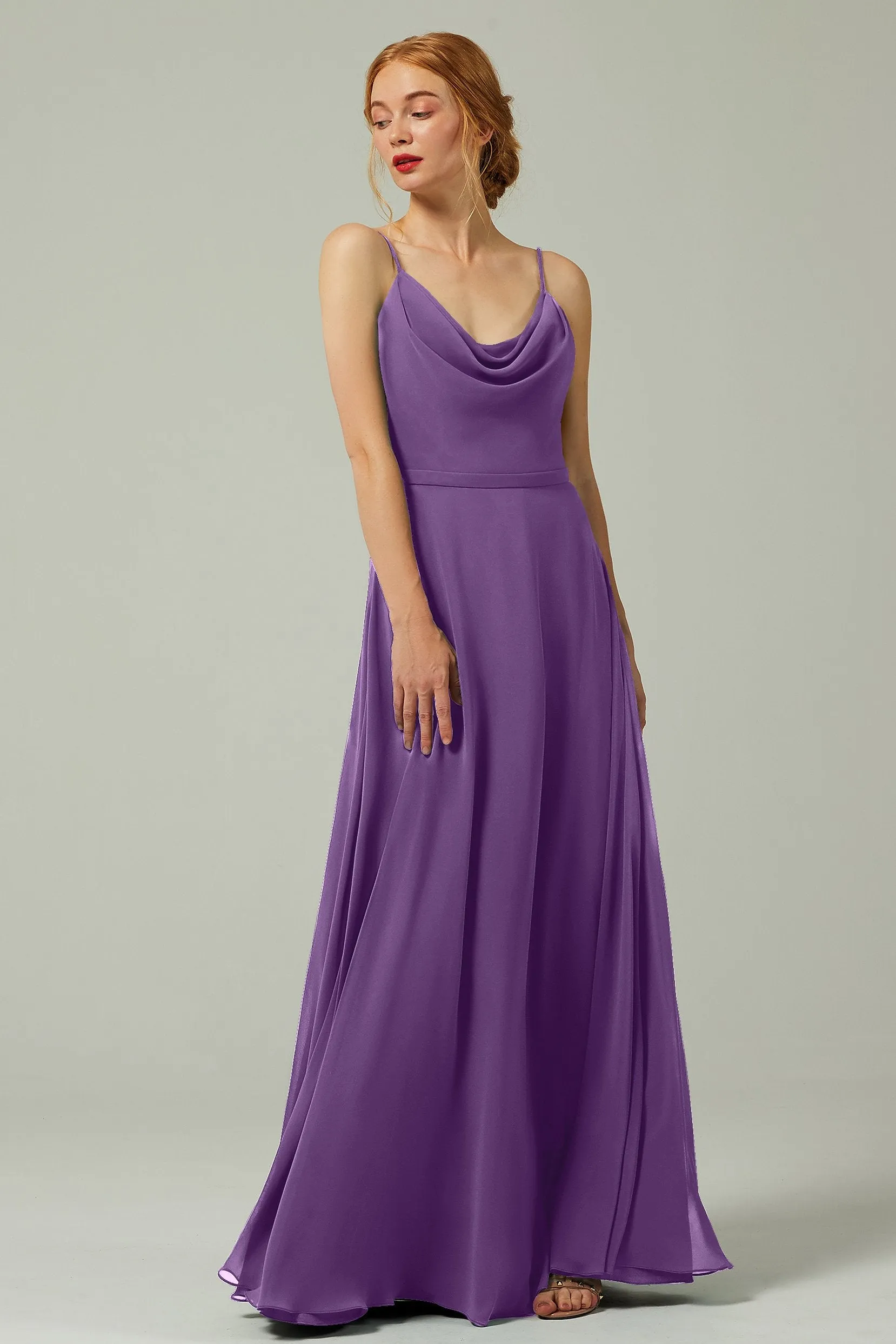 A-Line Floor Length Chiffon Bridesmaid Dress CB0322