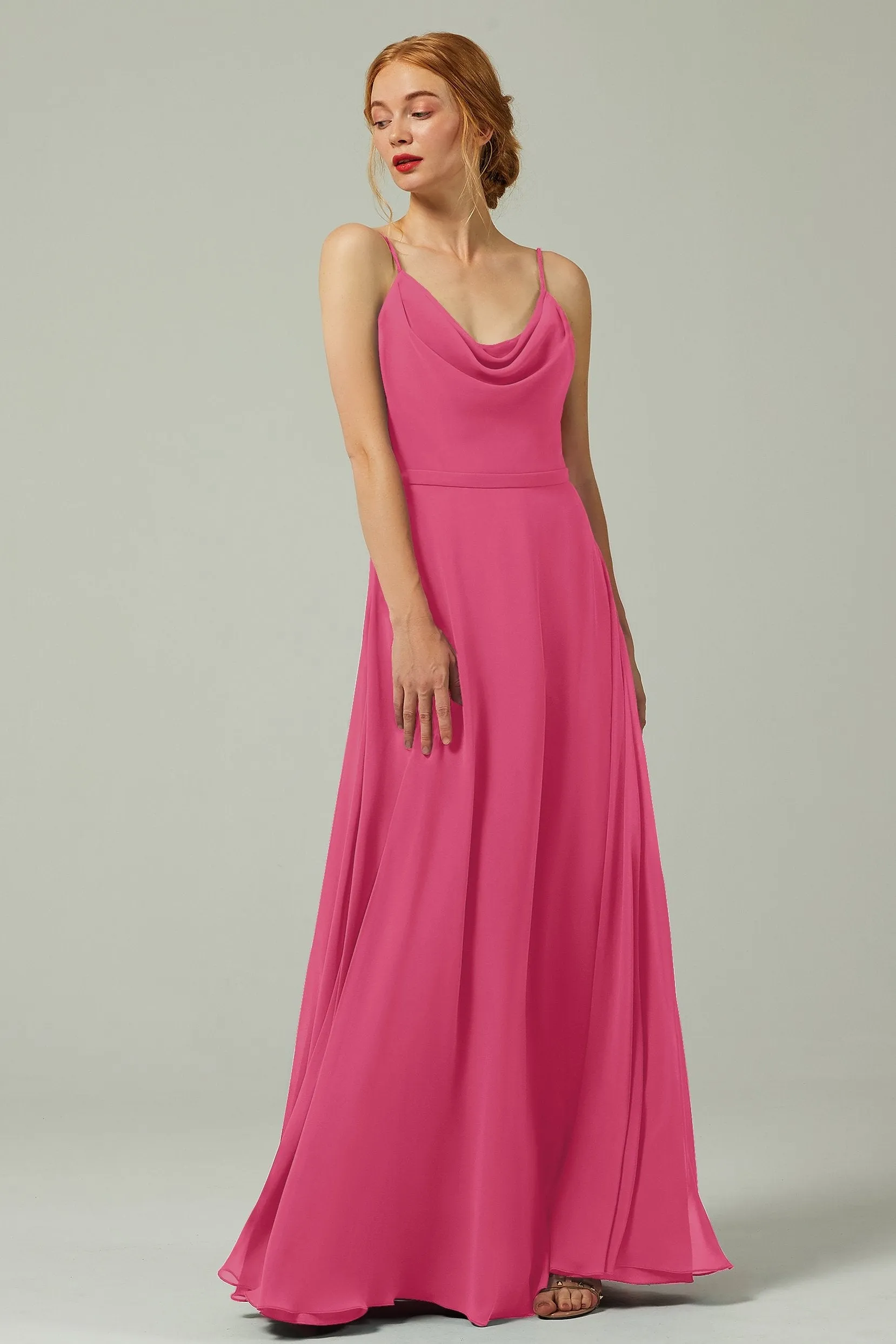 A-Line Floor Length Chiffon Bridesmaid Dress CB0322