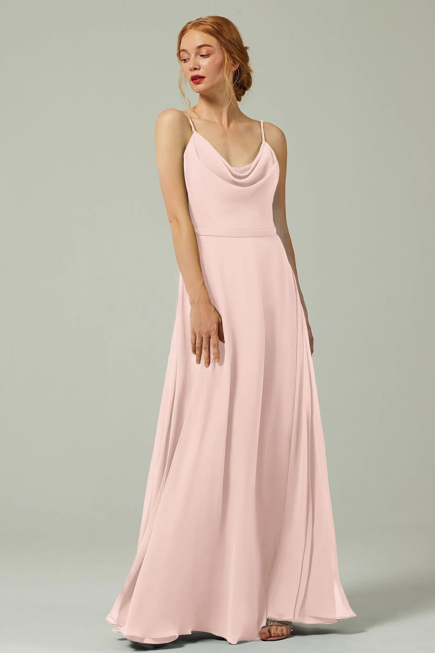 A-Line Floor Length Chiffon Bridesmaid Dress CB0322