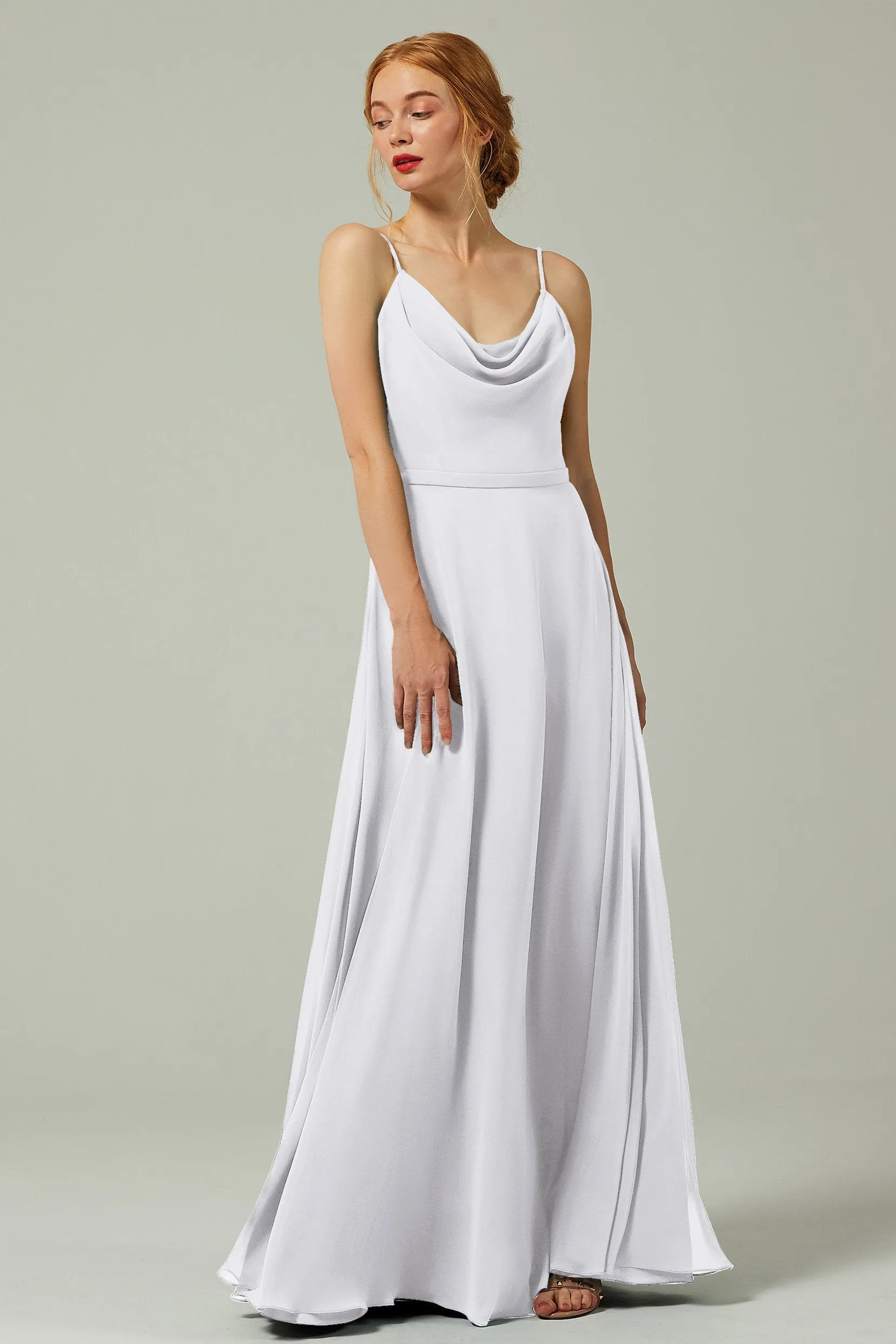 A-Line Floor Length Chiffon Bridesmaid Dress CB0322