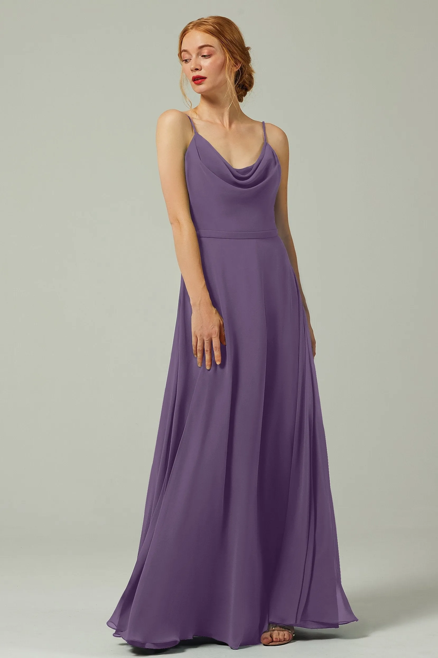 A-Line Floor Length Chiffon Bridesmaid Dress CB0322