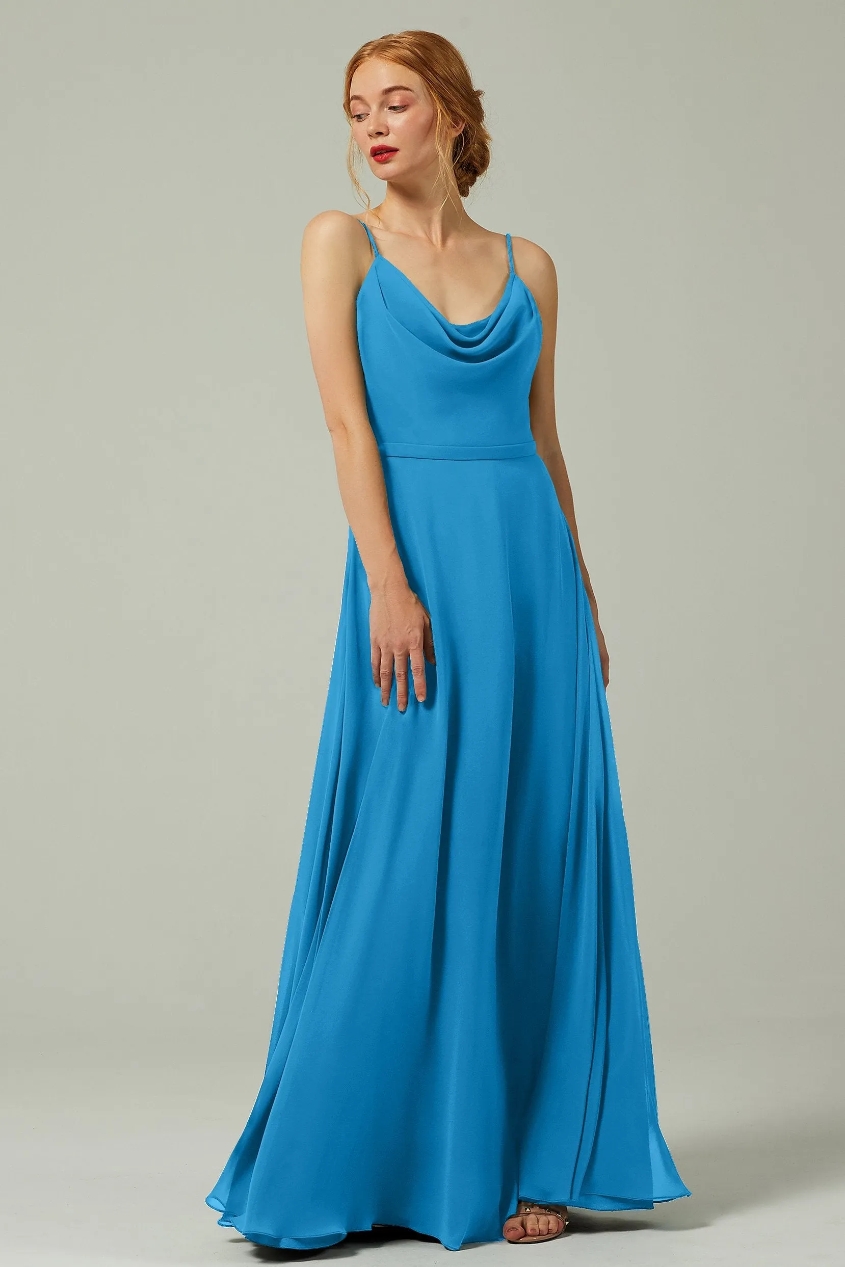 A-Line Floor Length Chiffon Bridesmaid Dress CB0322