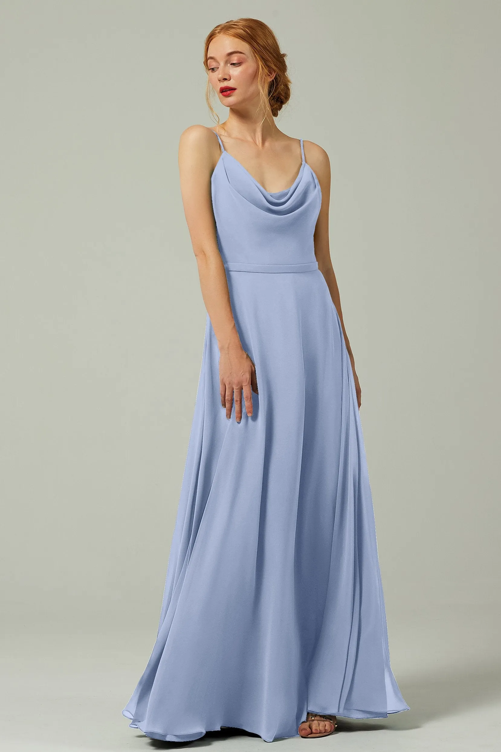 A-Line Floor Length Chiffon Bridesmaid Dress CB0322