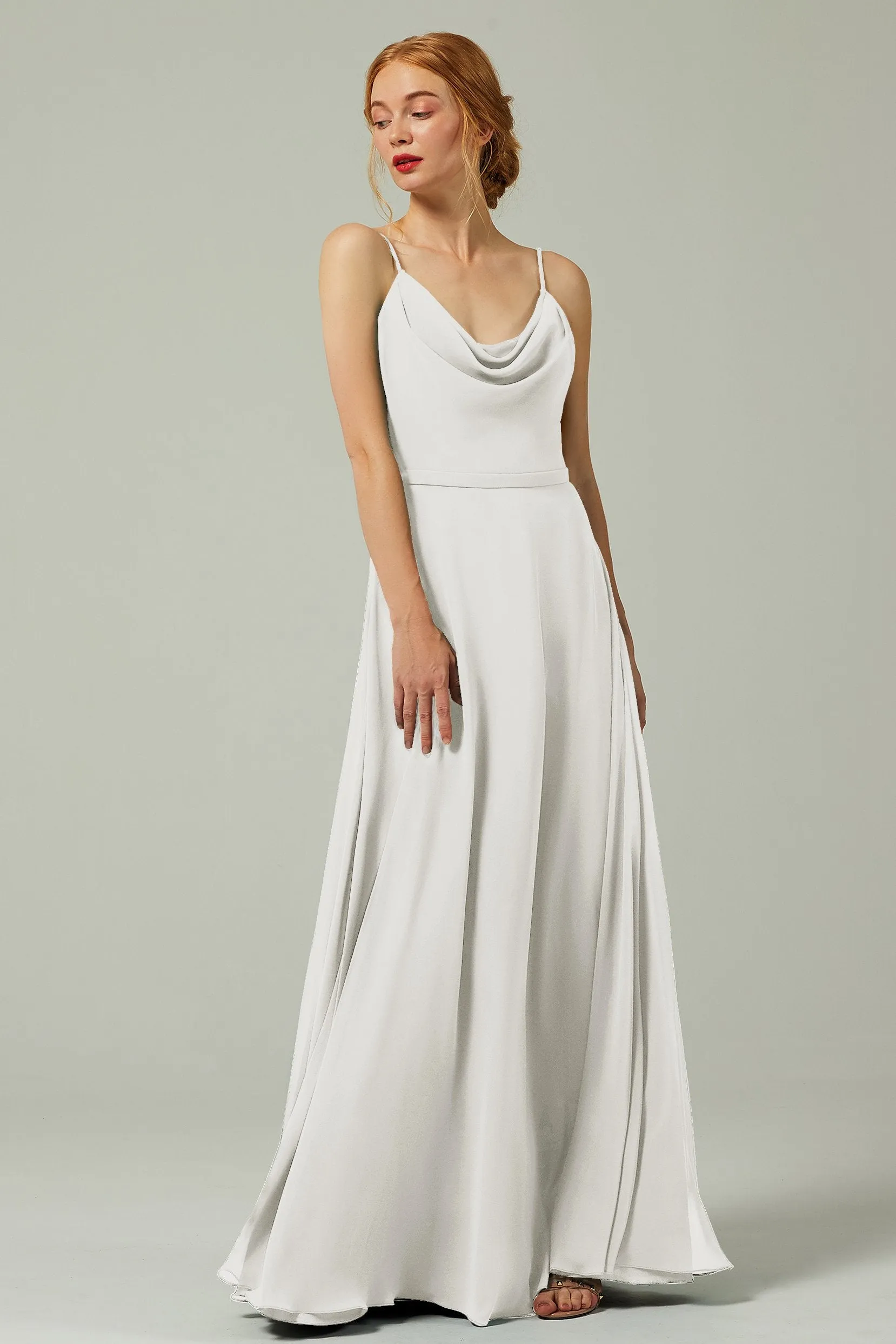 A-Line Floor Length Chiffon Bridesmaid Dress CB0322