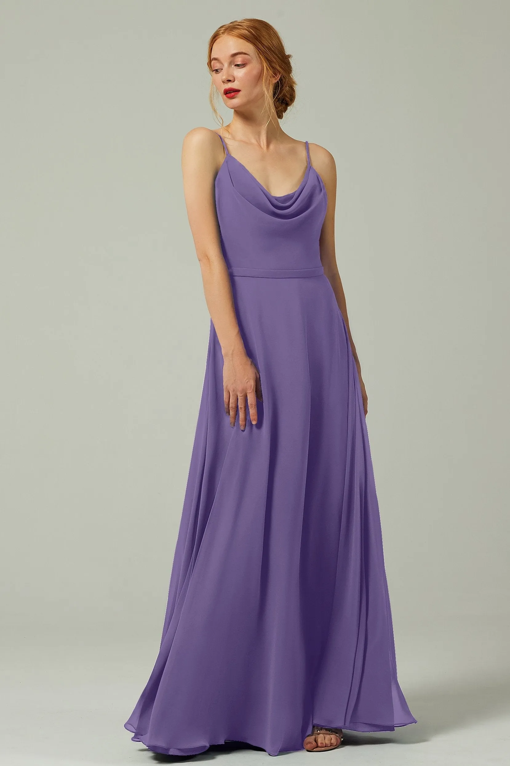 A-Line Floor Length Chiffon Bridesmaid Dress CB0322