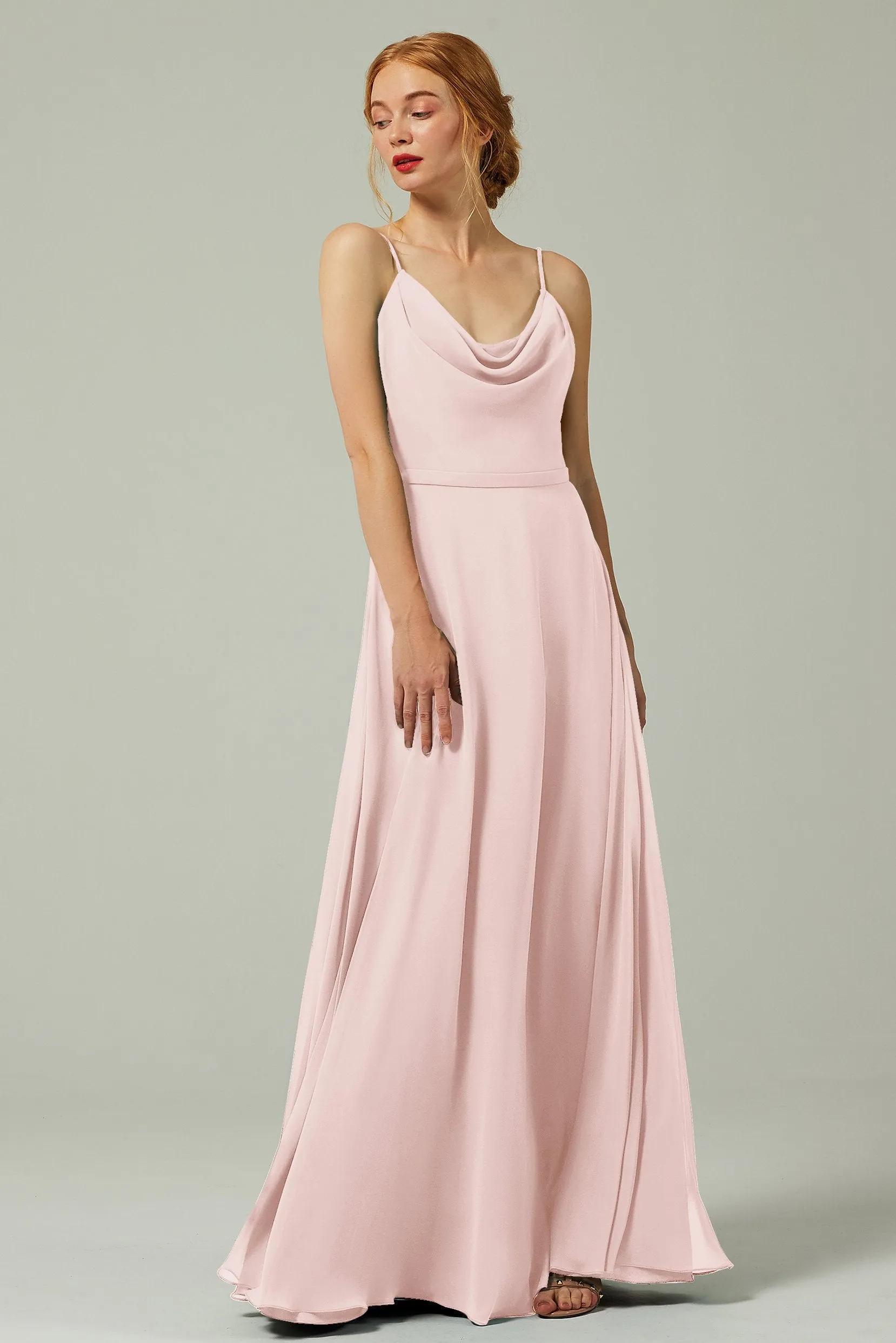 A-Line Floor Length Chiffon Bridesmaid Dress CB0322