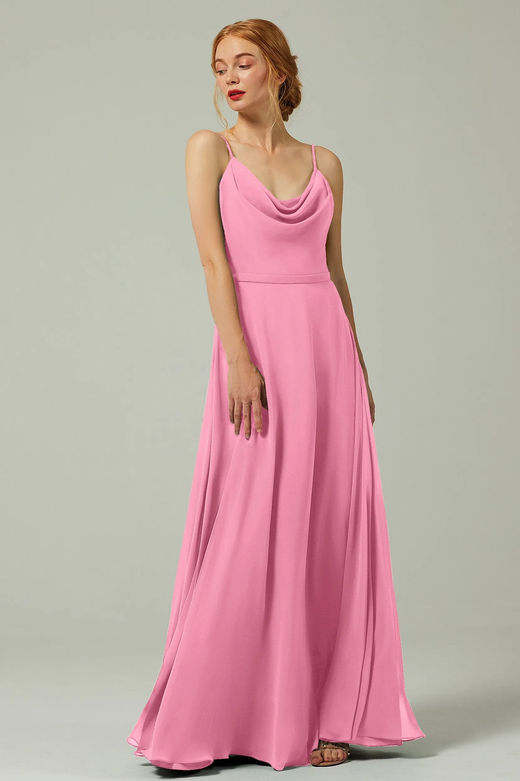 A-Line Floor Length Chiffon Bridesmaid Dress CB0322