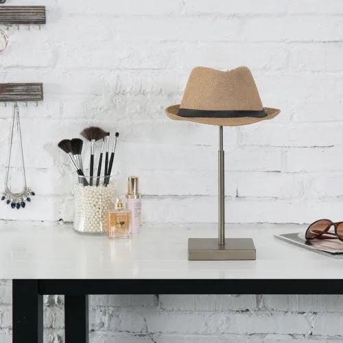 Adjustable Bronze-Tone Hat Rack w/ Fabric, Set of 2