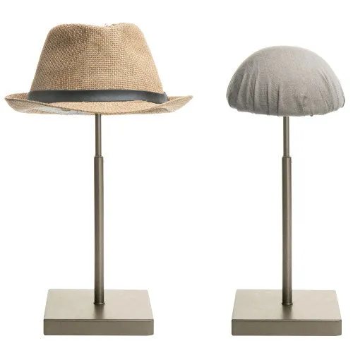 Adjustable Bronze-Tone Hat Rack w/ Fabric, Set of 2