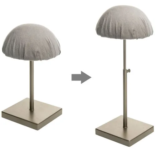 Adjustable Bronze-Tone Hat Rack w/ Fabric, Set of 2