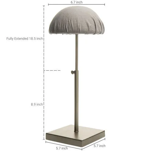 Adjustable Bronze-Tone Hat Rack w/ Fabric, Set of 2