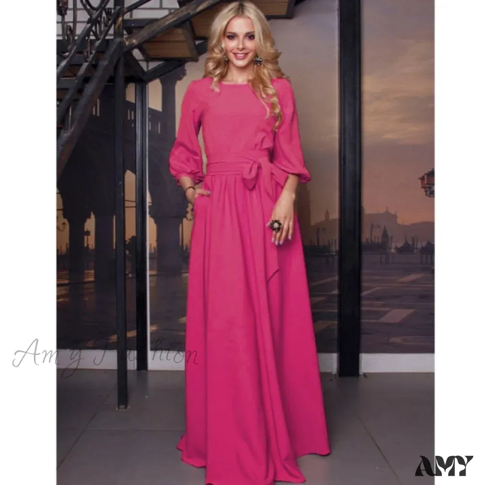 Amy Fashion - Lantern Sleeve Elegant Bandage Dress