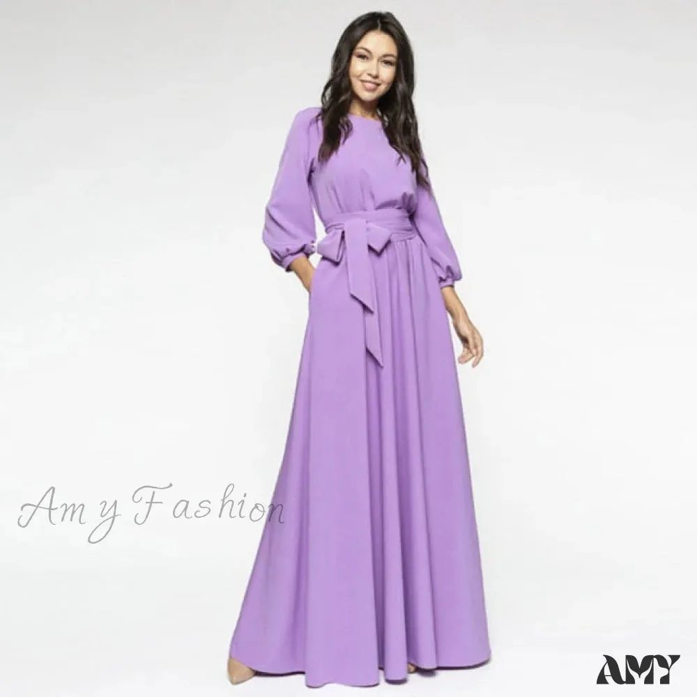 Amy Fashion - Lantern Sleeve Elegant Bandage Dress