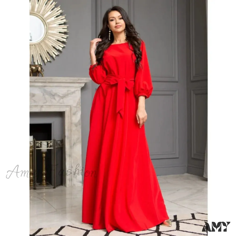 Amy Fashion - Lantern Sleeve Elegant Bandage Dress