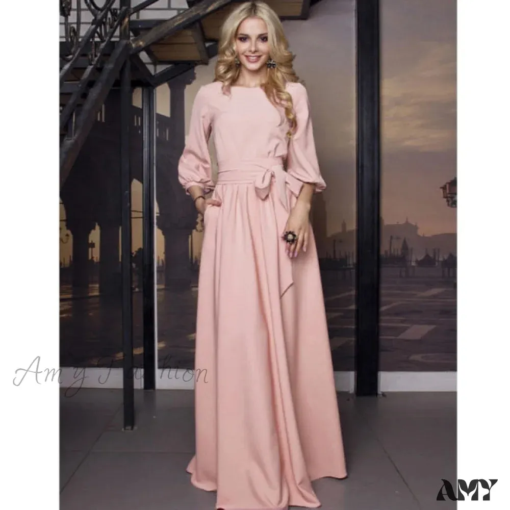Amy Fashion - Lantern Sleeve Elegant Bandage Dress