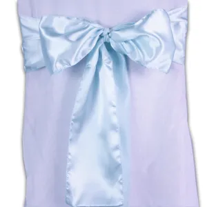 Aqua Blue - 6 x 106 inch Satin Chair Sash ( 10 Piece )