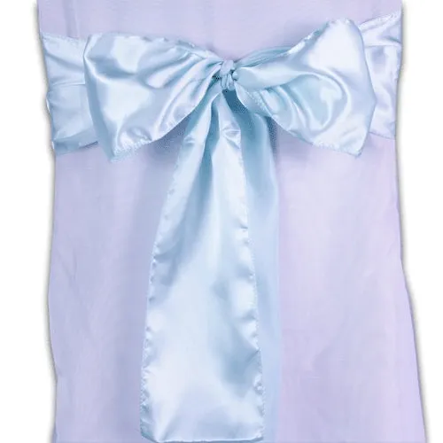 Aqua Blue - 6 x 106 inch Satin Chair Sash ( 10 Piece )