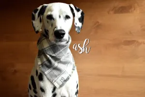 ASH Fringed Flannel Dog Bandana - Snap/Tie On Cotton Scarf