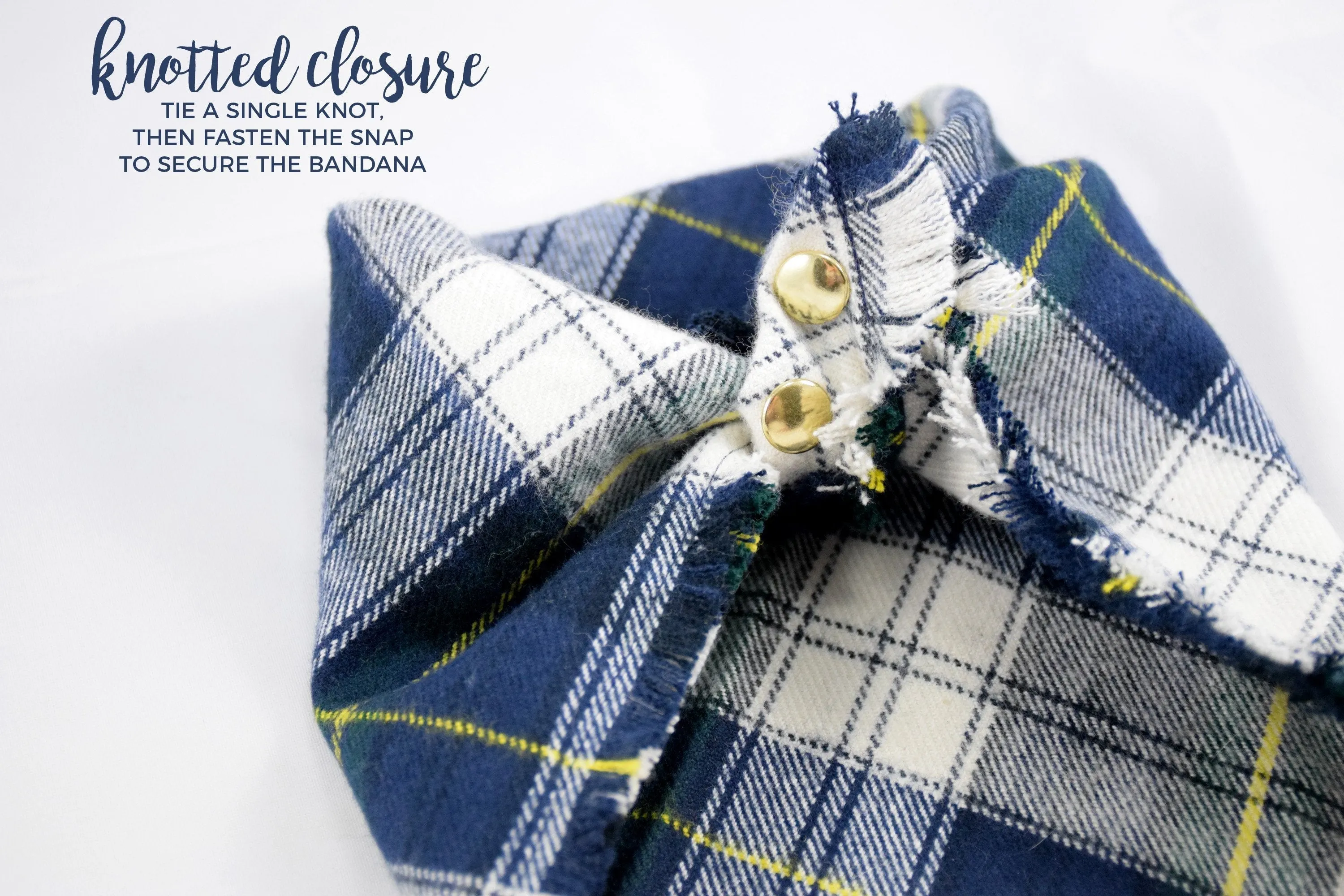 ASH Fringed Flannel Dog Bandana - Snap/Tie On Cotton Scarf