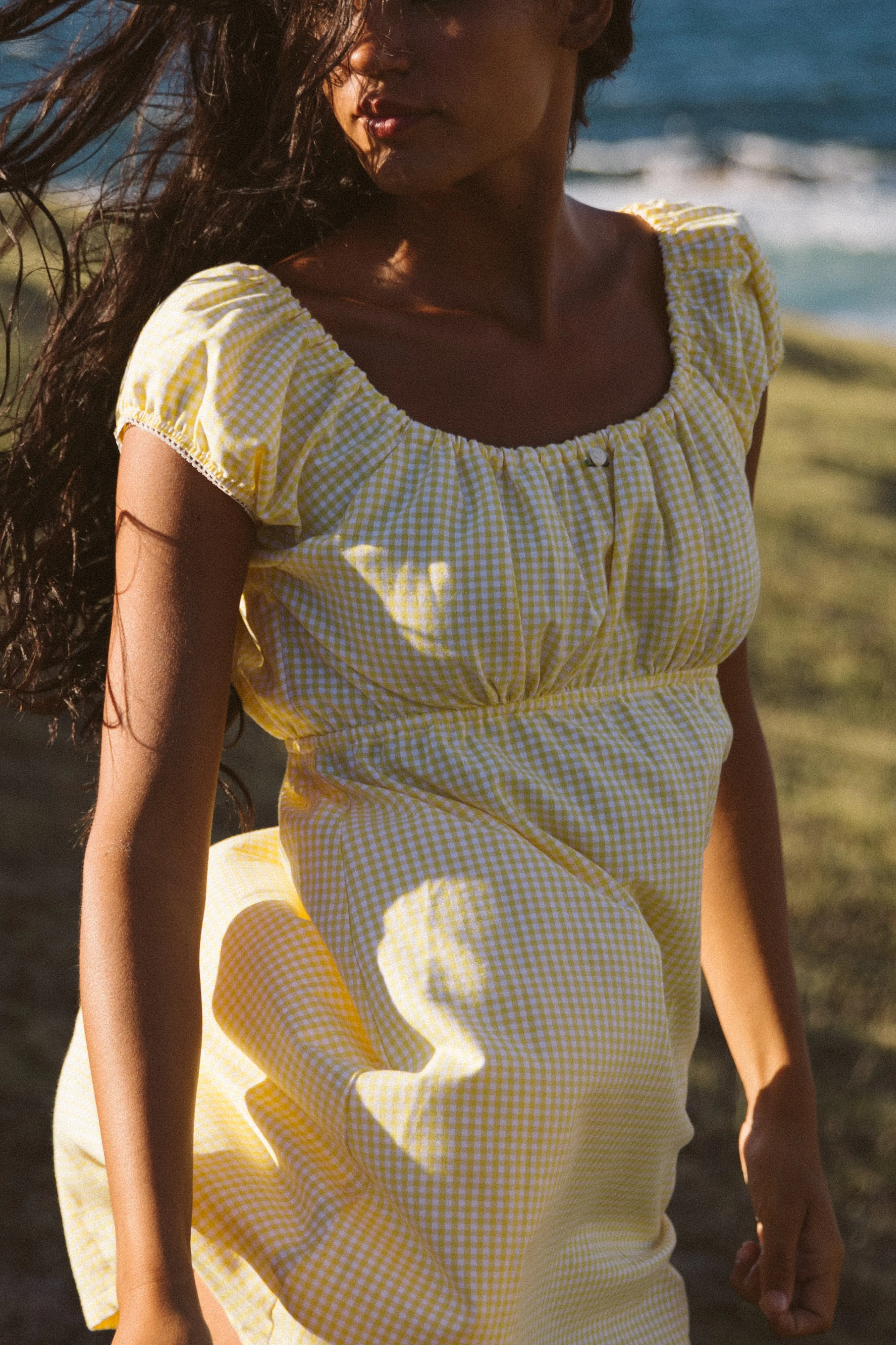 Babydoll Dress in Yellow Gingham