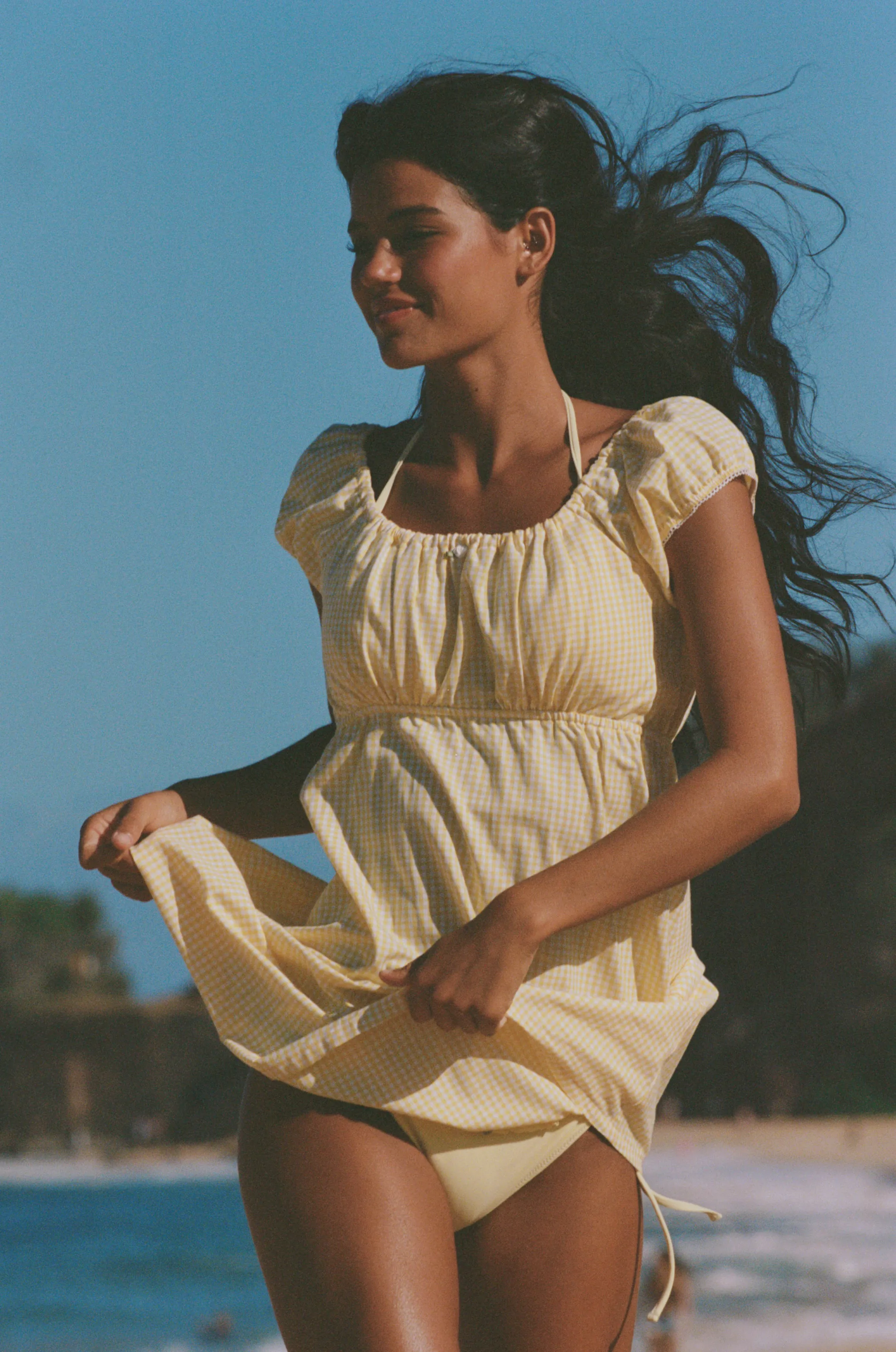 Babydoll Dress in Yellow Gingham