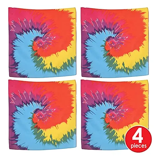 Beistle Funky Tie-Dyed Bandana Pack of 4