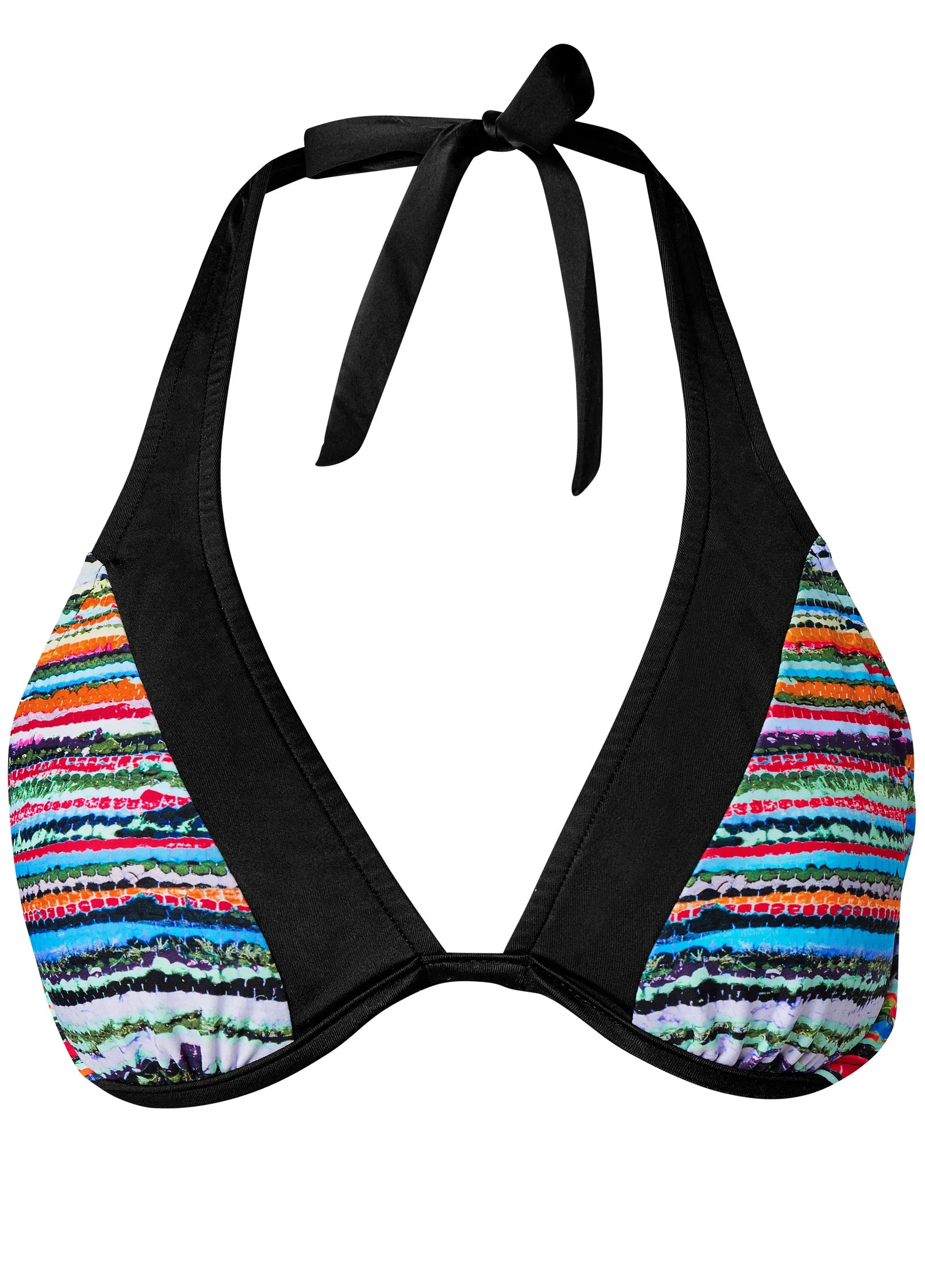 Belize Halter Bikini Top - Tropical Stripe