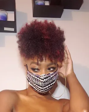 Black and White Customized Bling Mask - Mask Only
