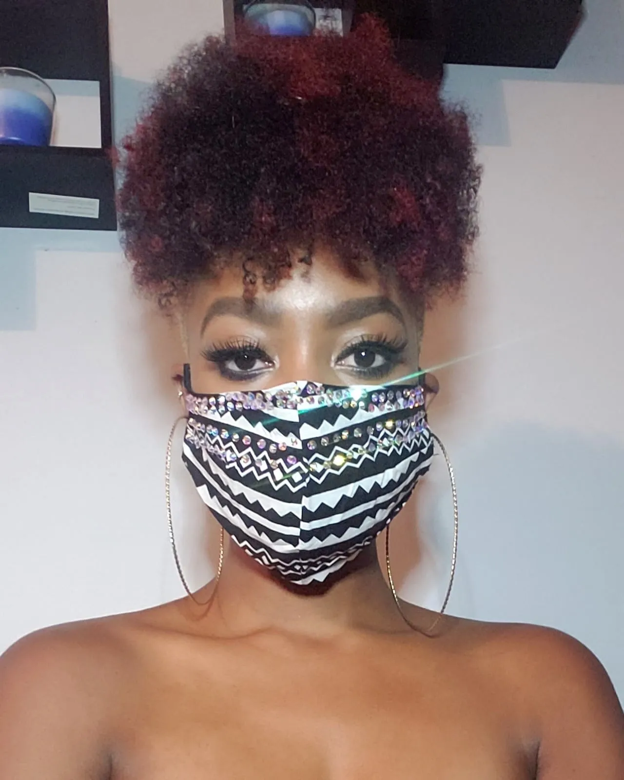 Black and White Customized Bling Mask - Mask Only