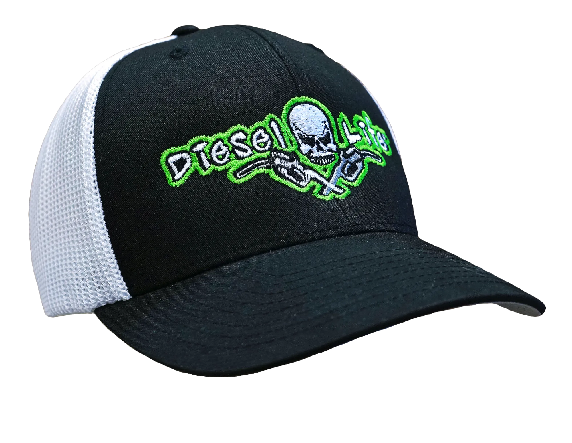Black / Green Trucker Hat Flex Fit OSFA