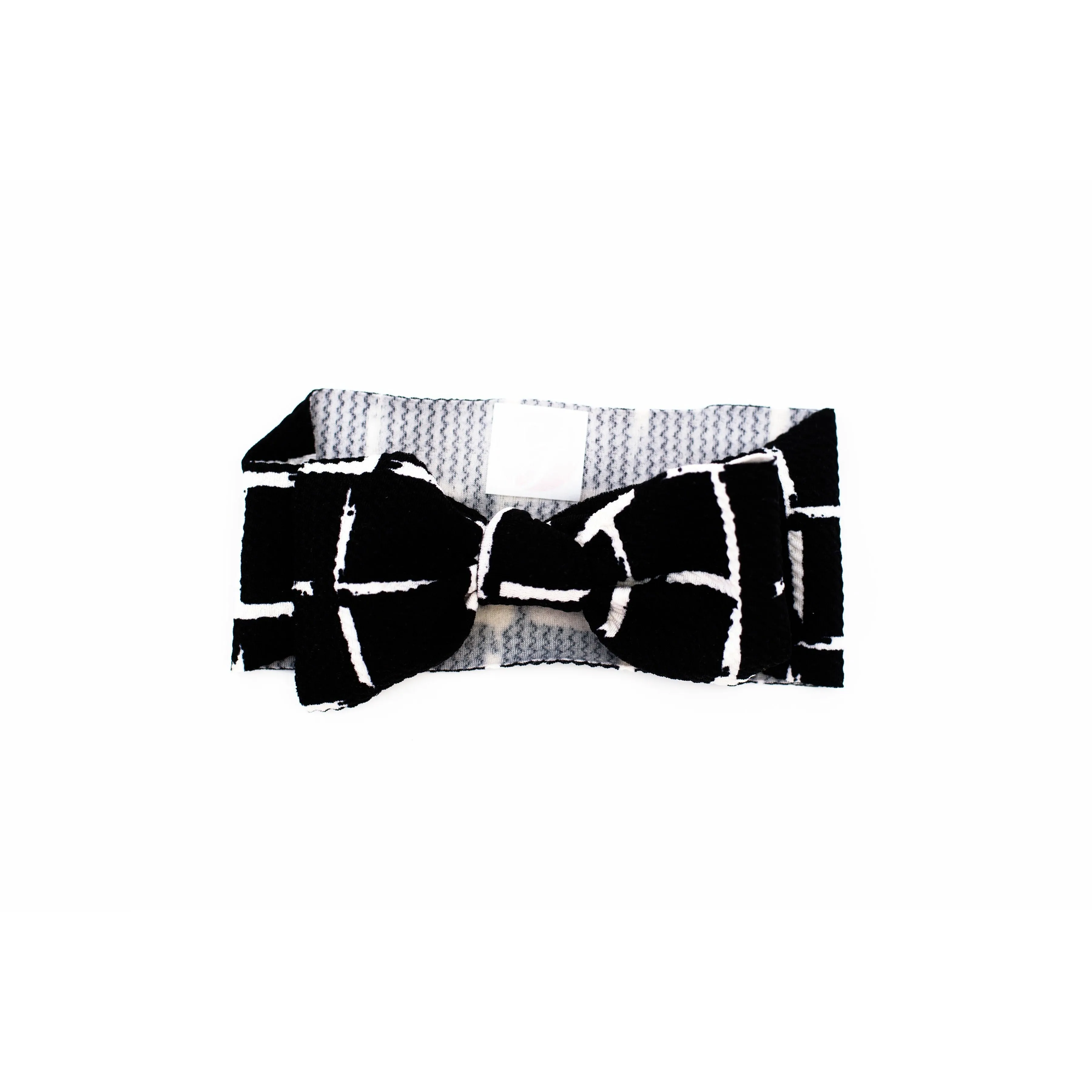 black with white lines "chandler" newborn headwrap