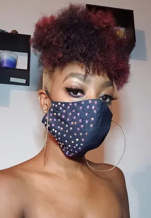 Blue Jeans Customized Bling Mask - Mask Only