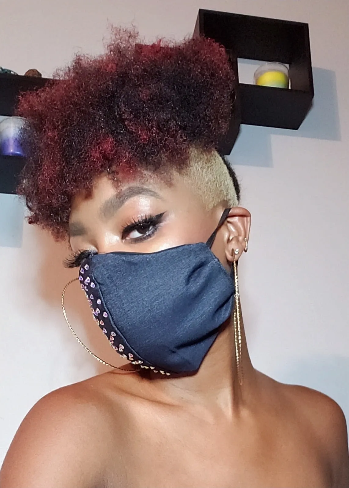 Blue Jeans Customized Bling Mask - Mask Only