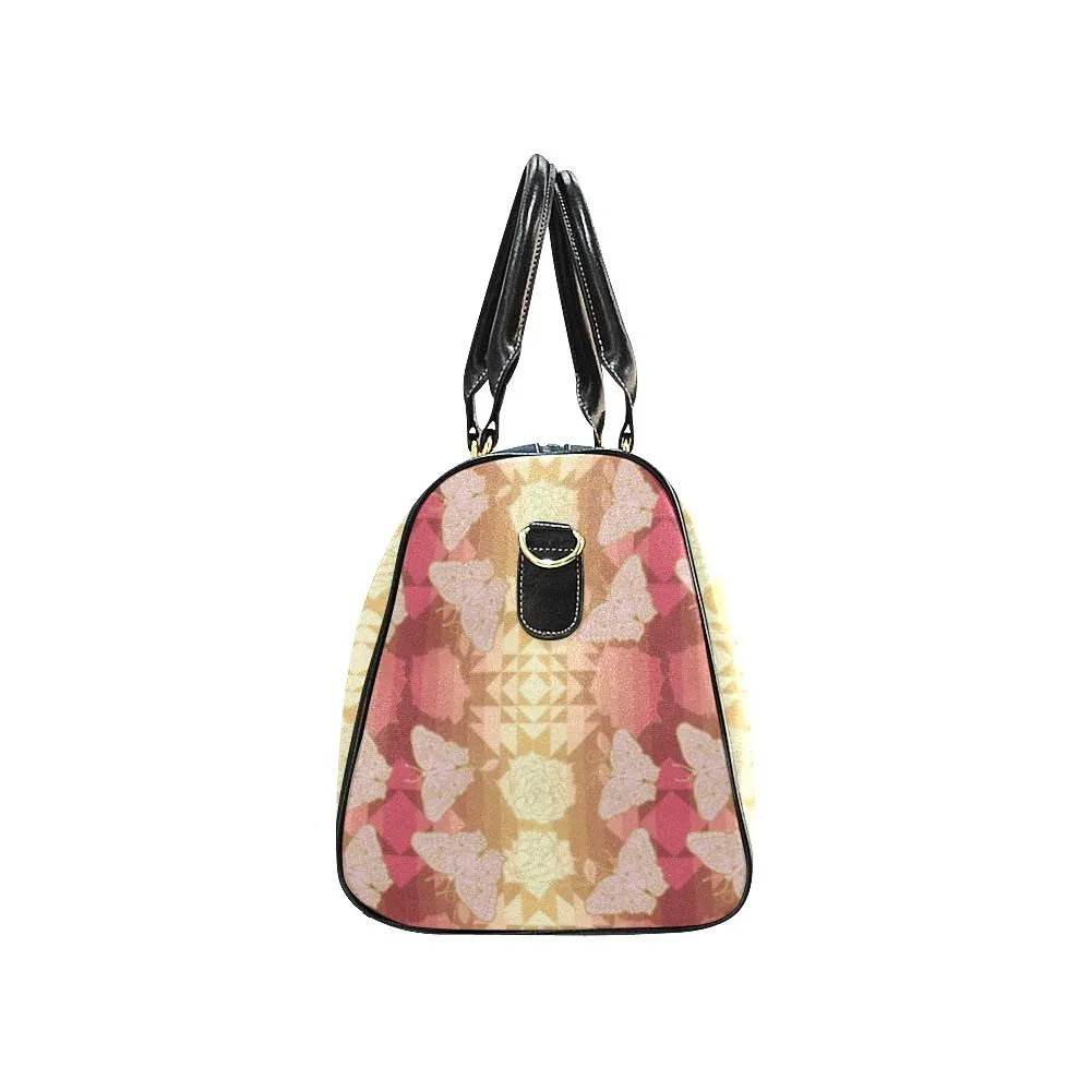 Butterfly and Roses on Geometric Waterproof Travel Bag