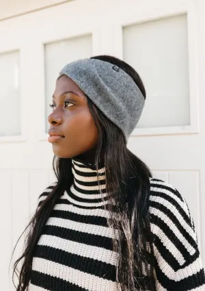 Cashmere & Merino Headband in Charcoal Melange