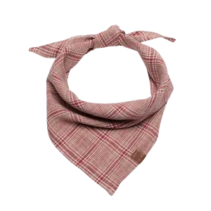 Dog Bandana Check Red - Light Green
