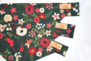 Dog Bandana - Winter Flowers Winter Holiday Cotton Dog Scarf