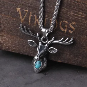 Fashion Animal Pendant Deer Necklace For man with stone Statement Necklace