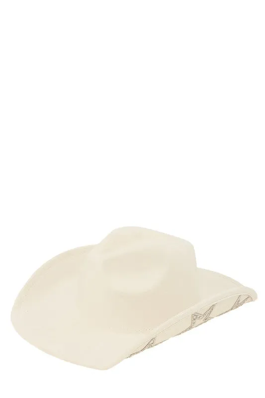 Fedora Hat with Six Rhinestone Stars Accent