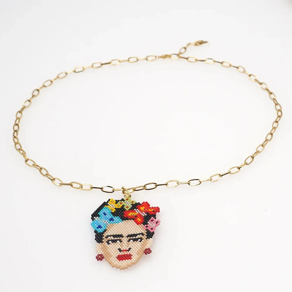 Frida Khalo Rice Bead Necklace