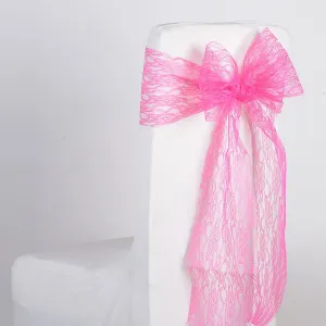 Fuchsia - 7 x 106 inch Lace Chair Sashes ( 5 Pieces )