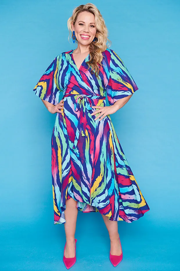 Giverny Rainbow Zebra Dress