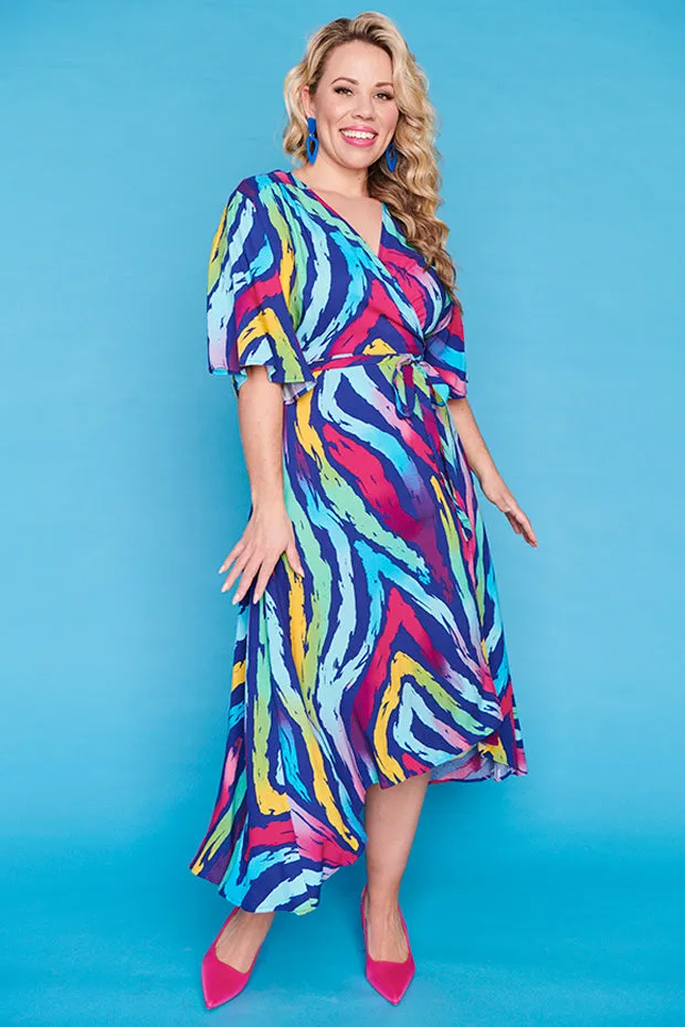 Giverny Rainbow Zebra Dress