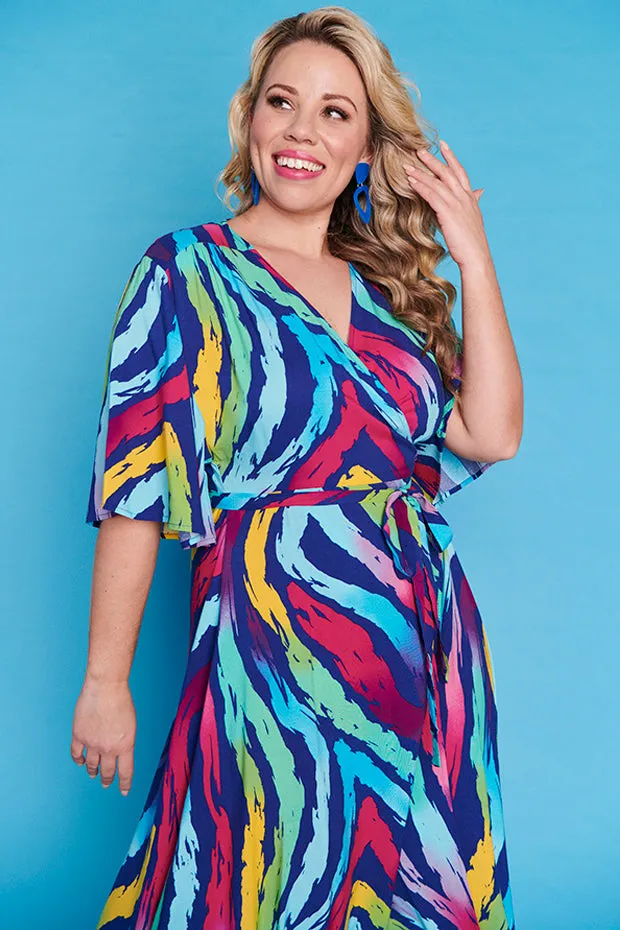 Giverny Rainbow Zebra Dress