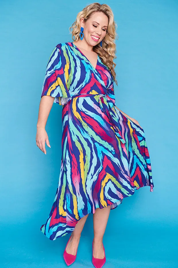 Giverny Rainbow Zebra Dress