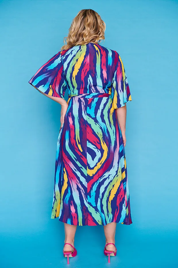 Giverny Rainbow Zebra Dress