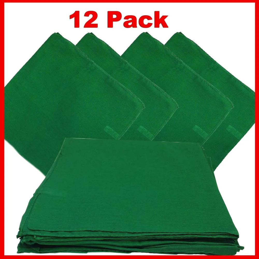 Green Bandana - Dozen (Solid)