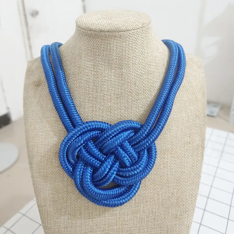 Handmade Thick Knotted Rope Statement Necklaces
