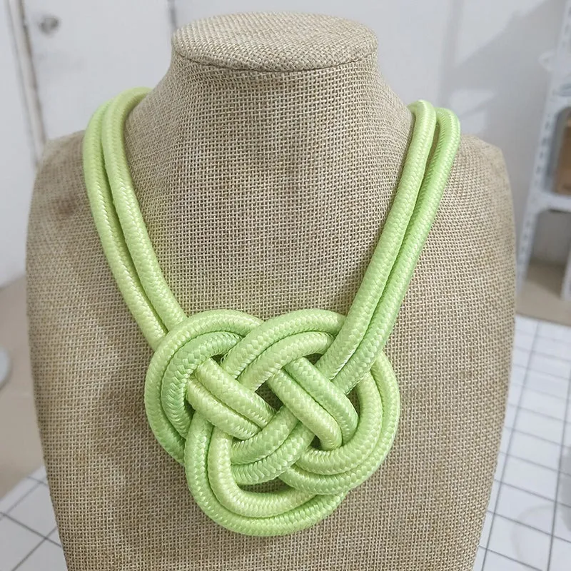 Handmade Thick Knotted Rope Statement Necklaces